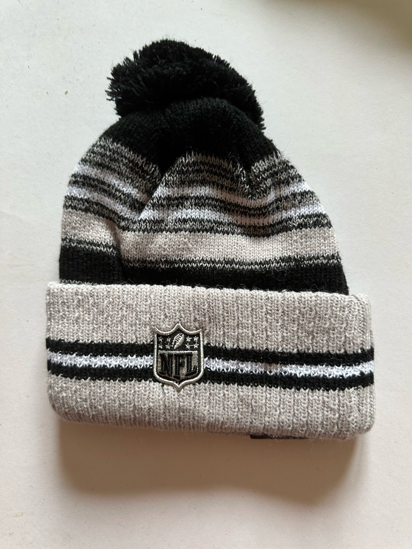 Las Vegas Raiders NFL Bobble Beanie Multi Colour With Tags on