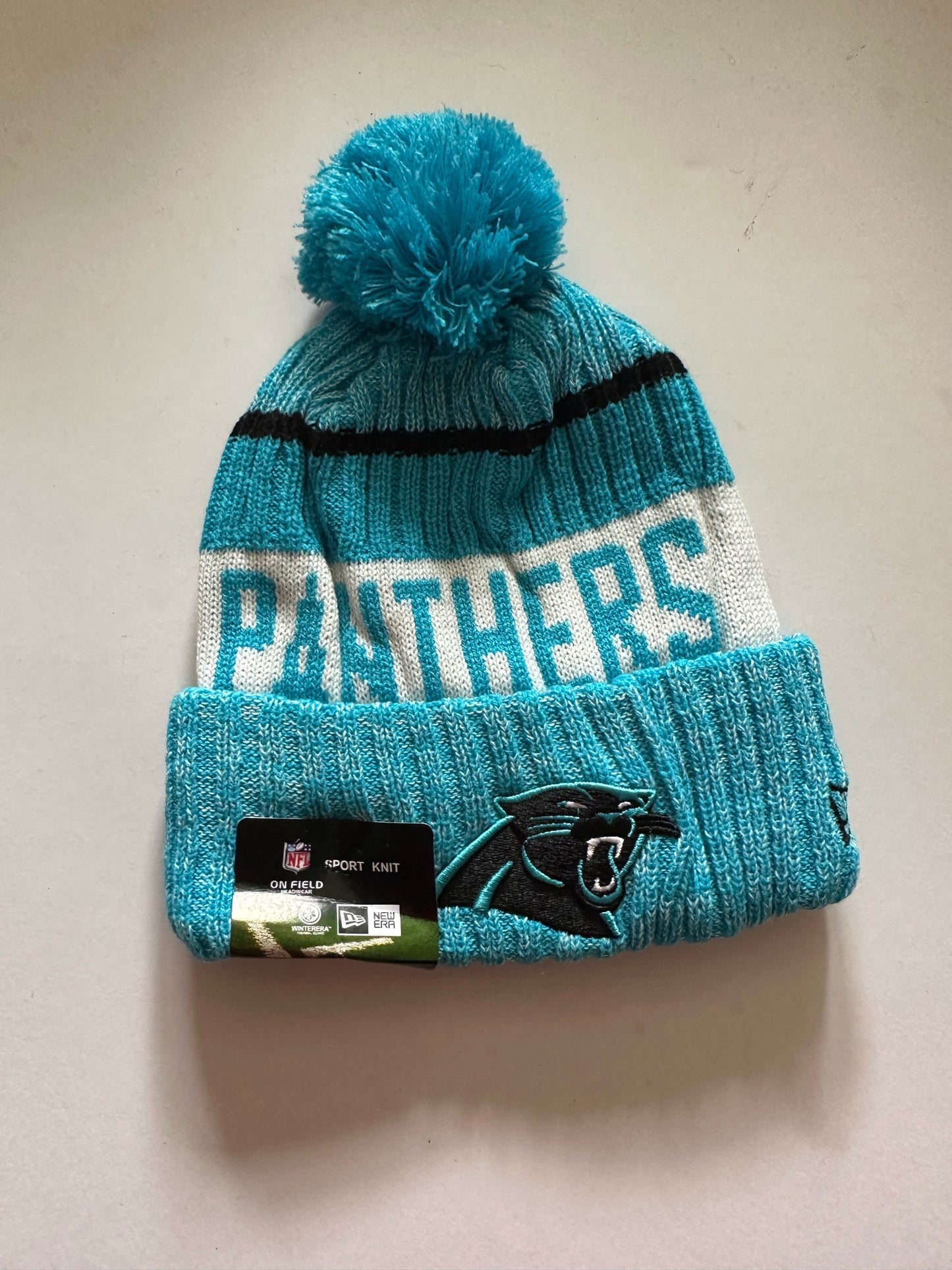 Carolina Panthers NFL Bobble Beanie Multi Colour With Tags on