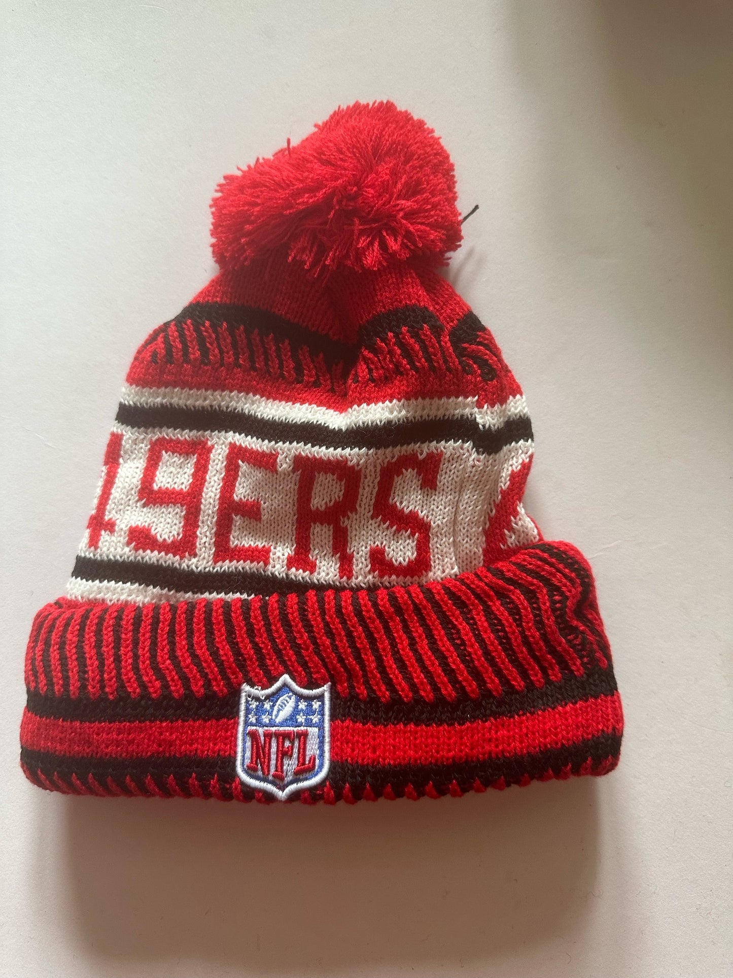 San Francisco 49ers NFL Bobble Beanie Multi Colour With Tags on