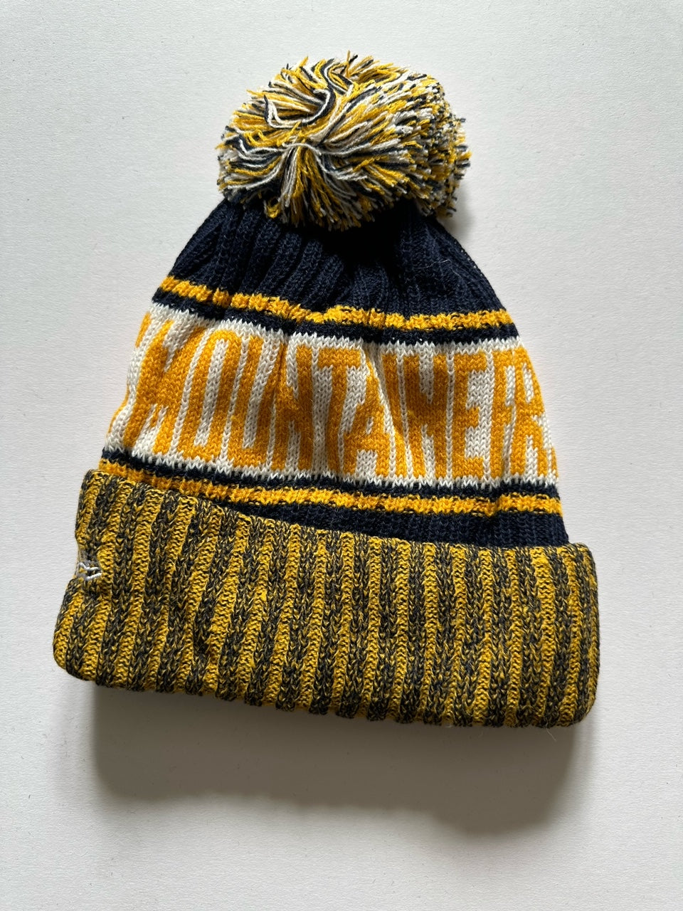 West Virginia Mountaineers NCAA Bobble Beanie Multi Colour Tags on