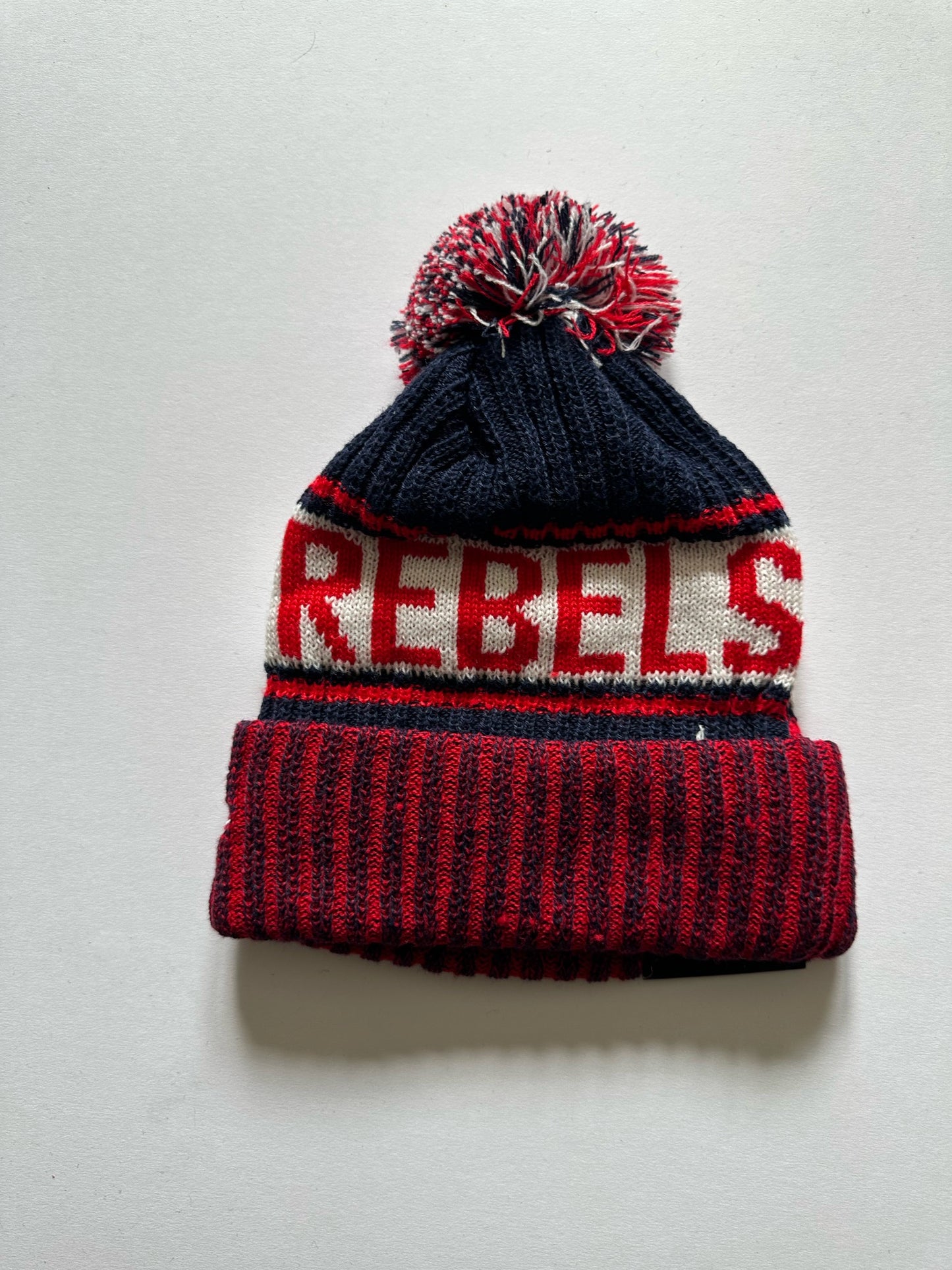 Ole Miss Rebels NCAA Bobble Beanie Multi Colour Tags on