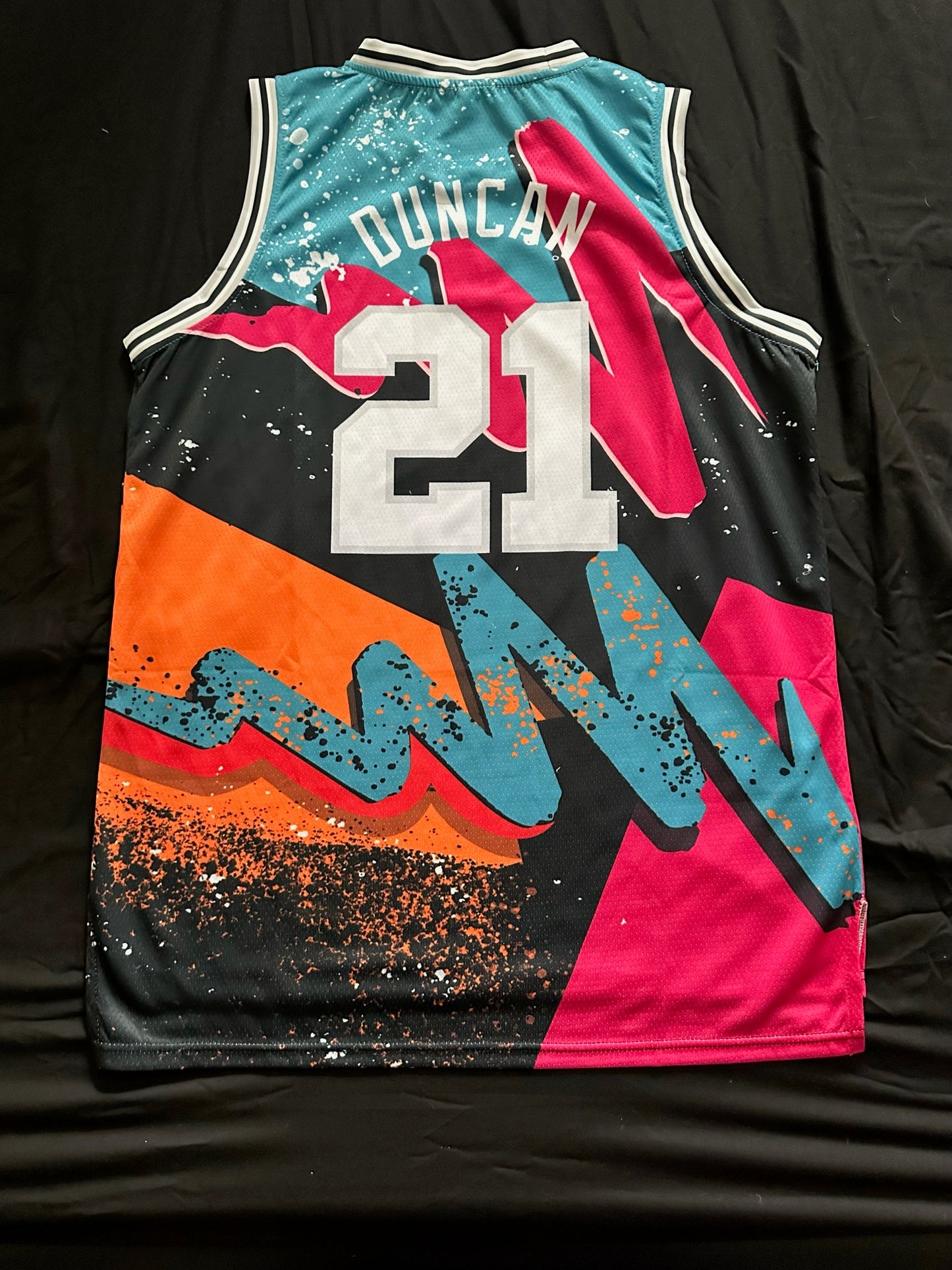 Retro Fan Summer Spurs Duncan Basketball Vest