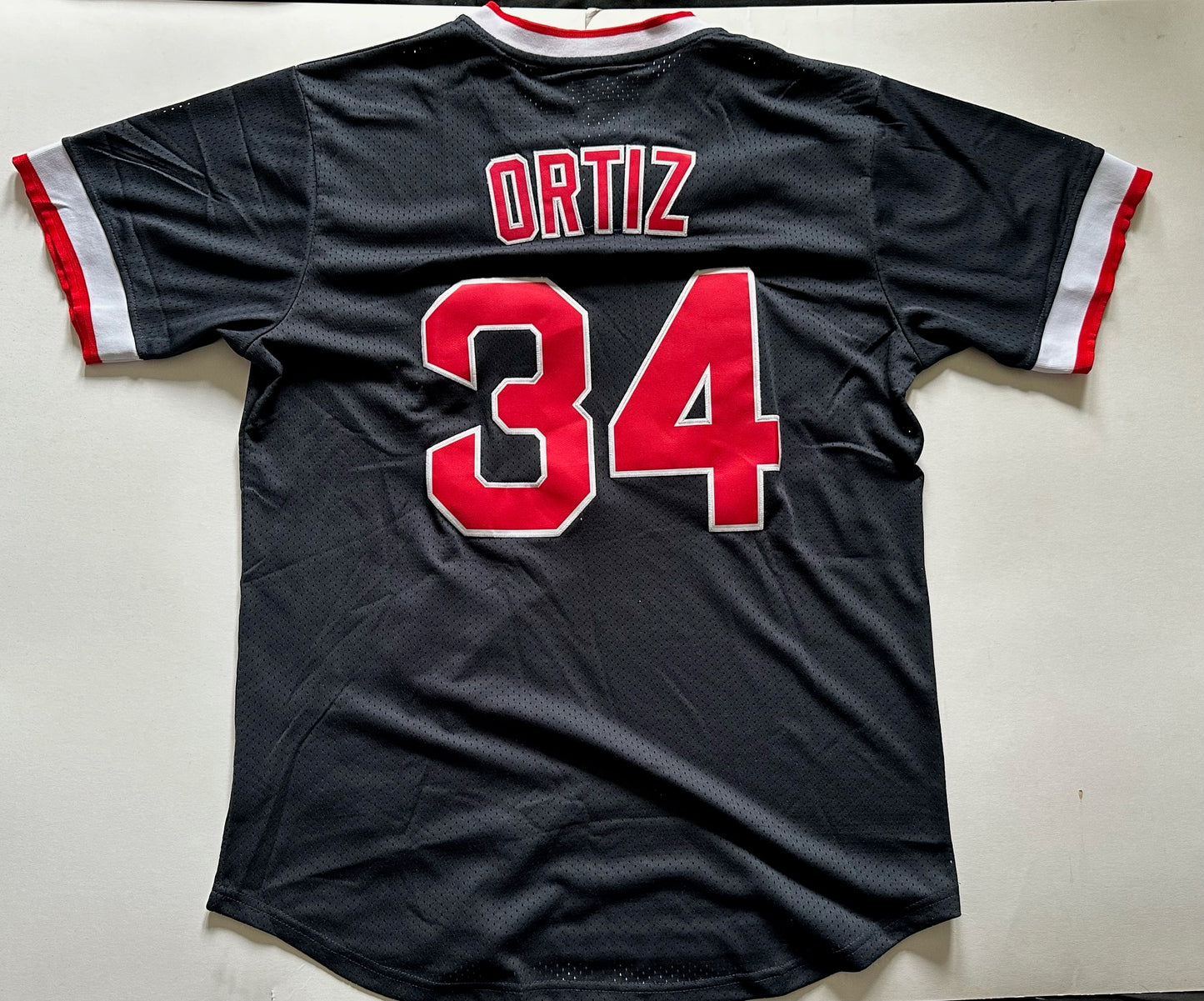 Boston Red Sox Cooperstown Collection MLB Baseball Shirt Large Ortiz 34 Blue