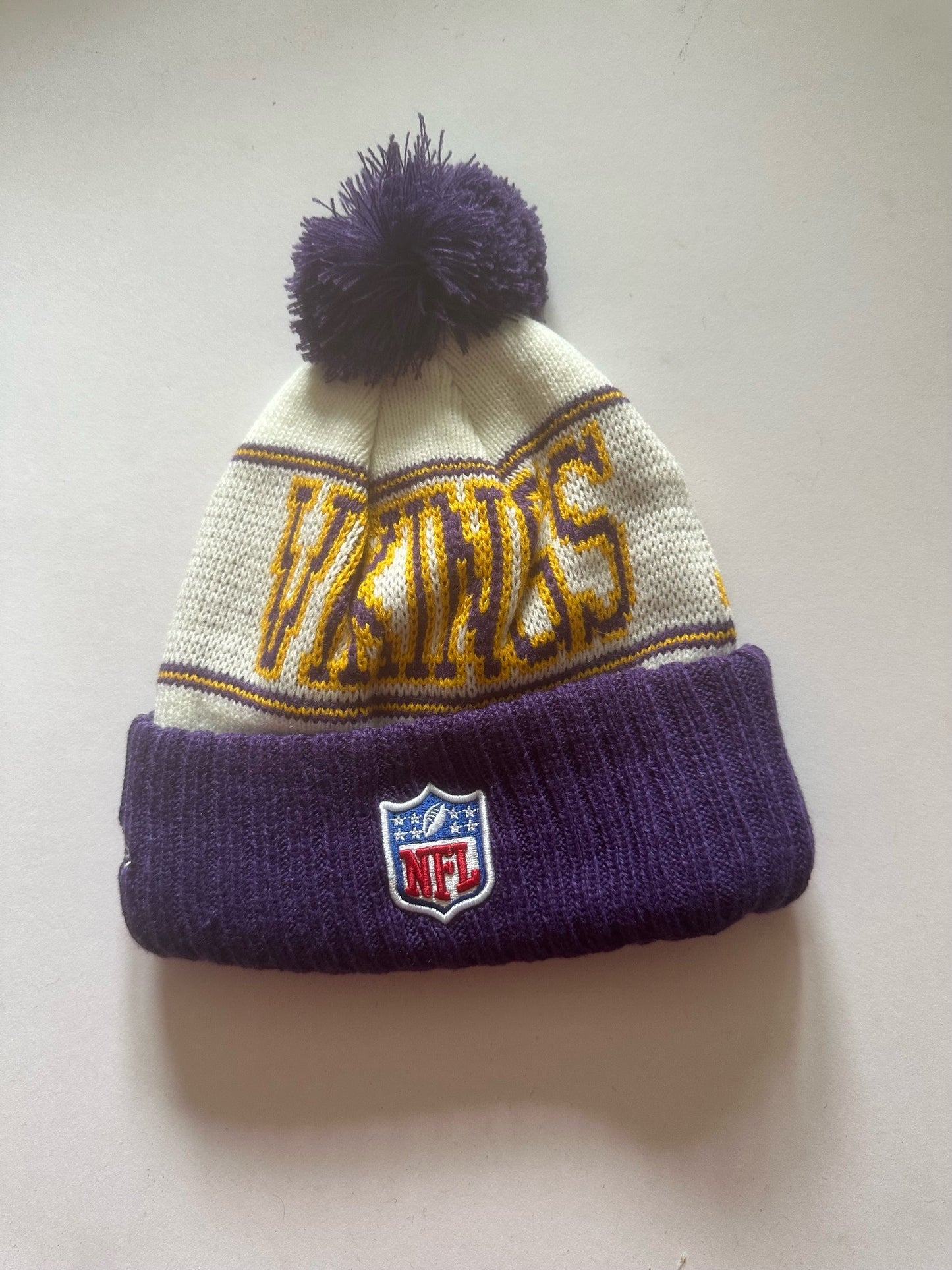 Minnesota Vikings NFL Bobble Beanie Multi Colour With Tags on