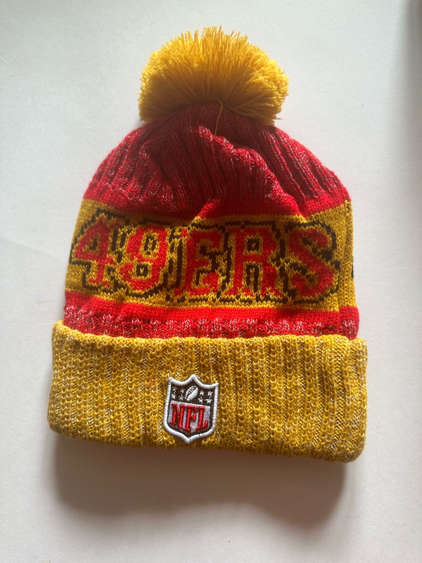 San Francisco 49ers NFL Bobble Beanie Multi Colour With Tags on