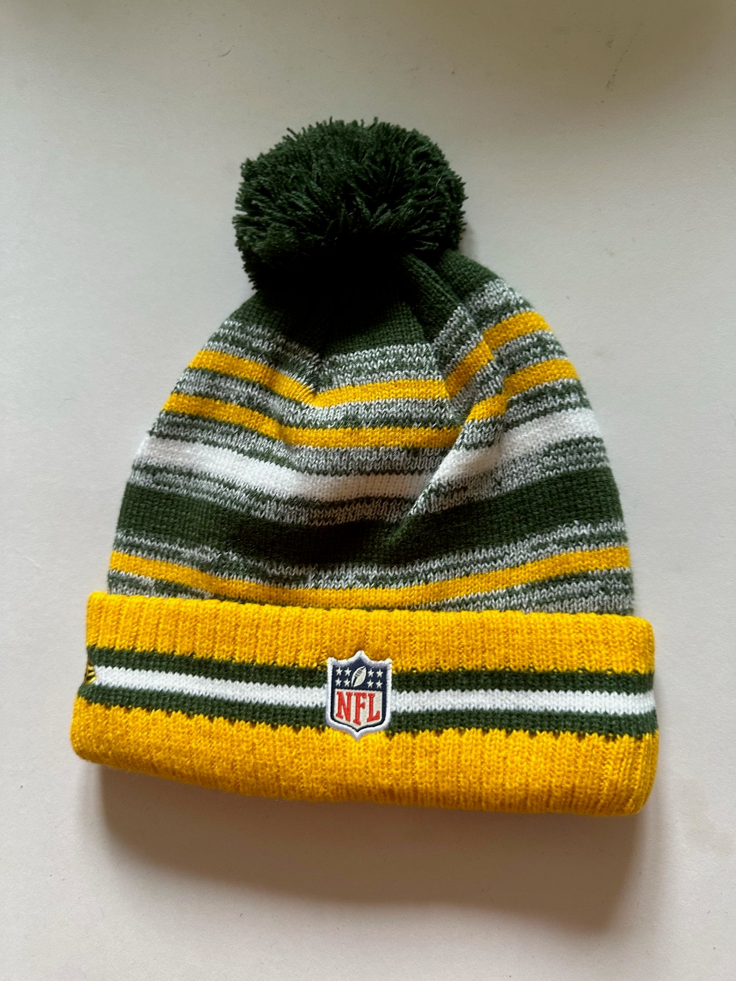 Green Bay Packers NFL Bobble Beanie Multi Colour With Tags on