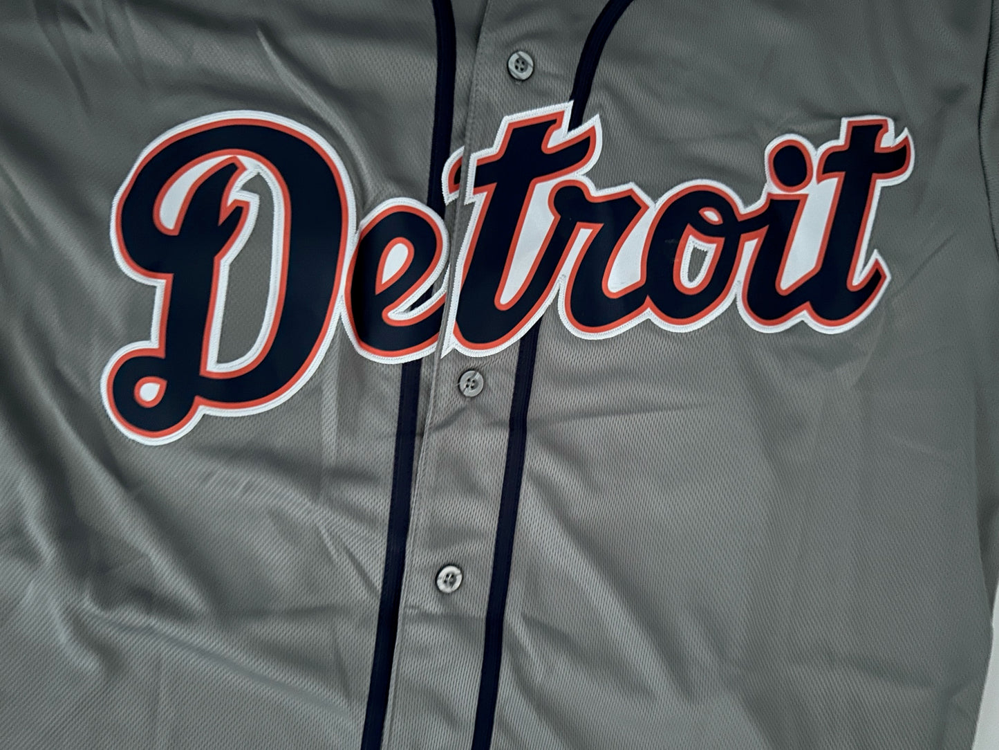 Detroit Tigers MLB Baseball Shirt Large Cabrera 24 Grey