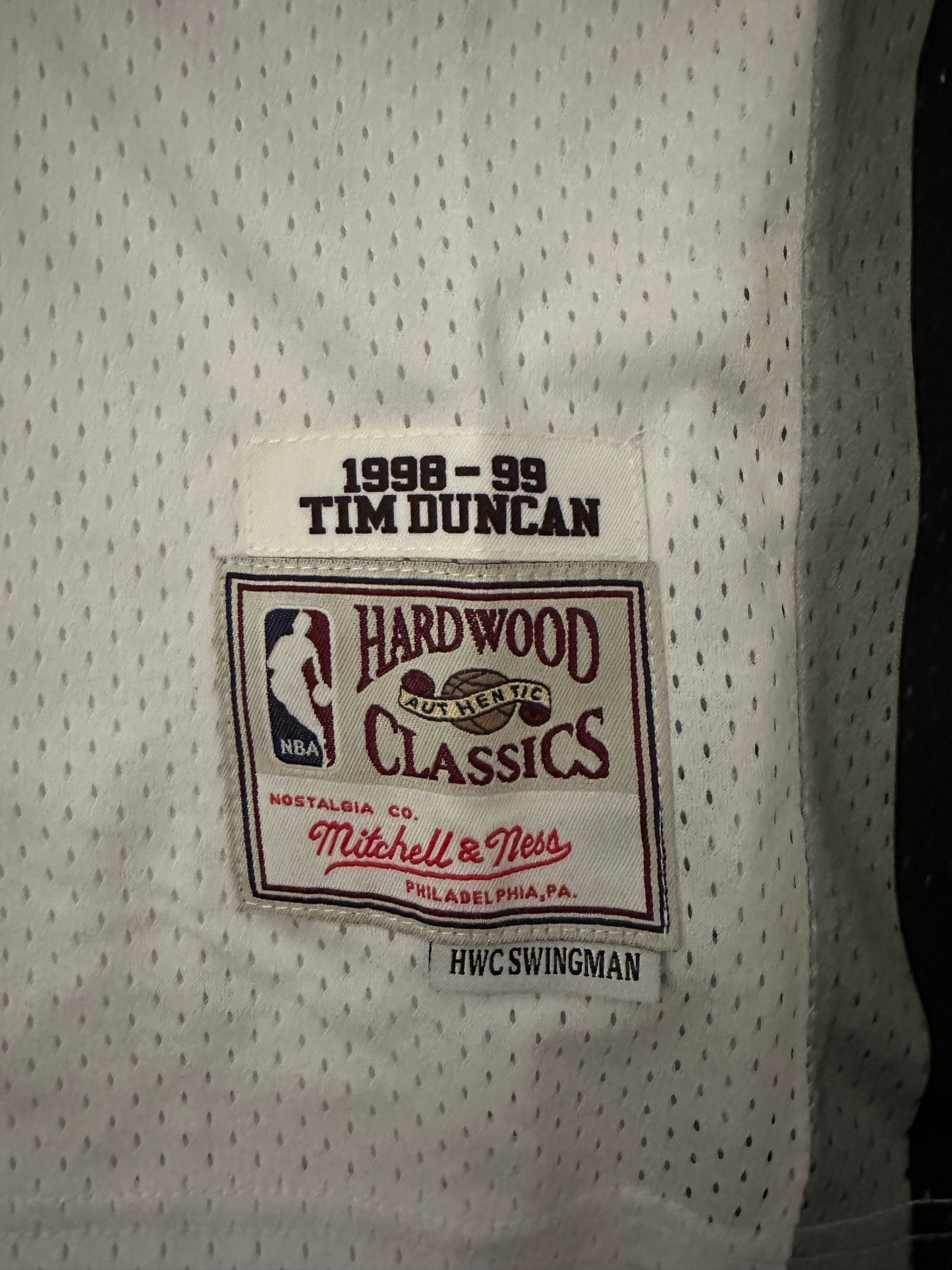 San Antonio Spurs NBA Hardwood Classics Basketball Vest Large Duncan 21 White