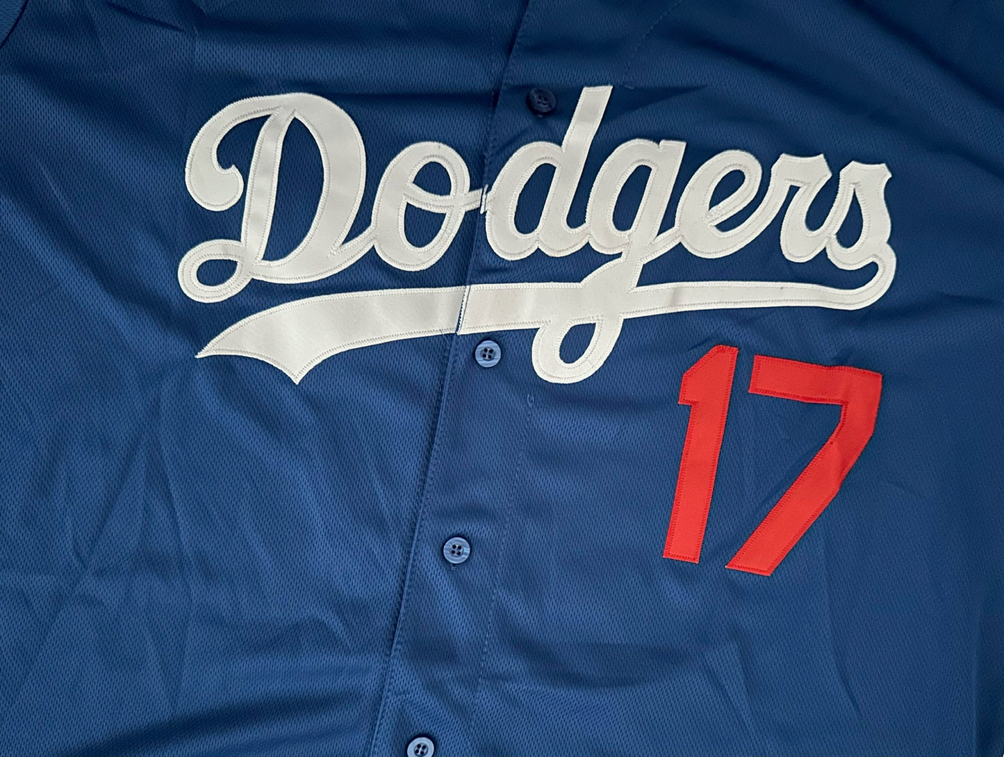 Los Angeles LA Dodgers MLB Baseball Shirt Large Ohtani 17 Blue
