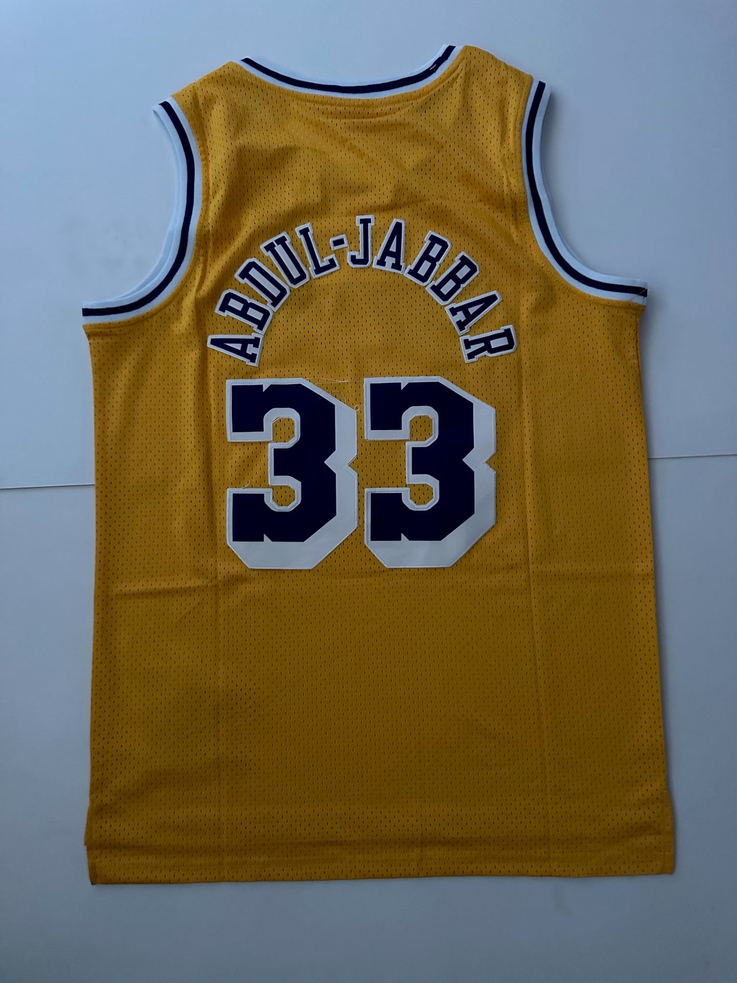 Los Angeles LA Lakers NBA Hardwood Classics Basketball Vest Large 33 Adbul-Jabbar Yellow