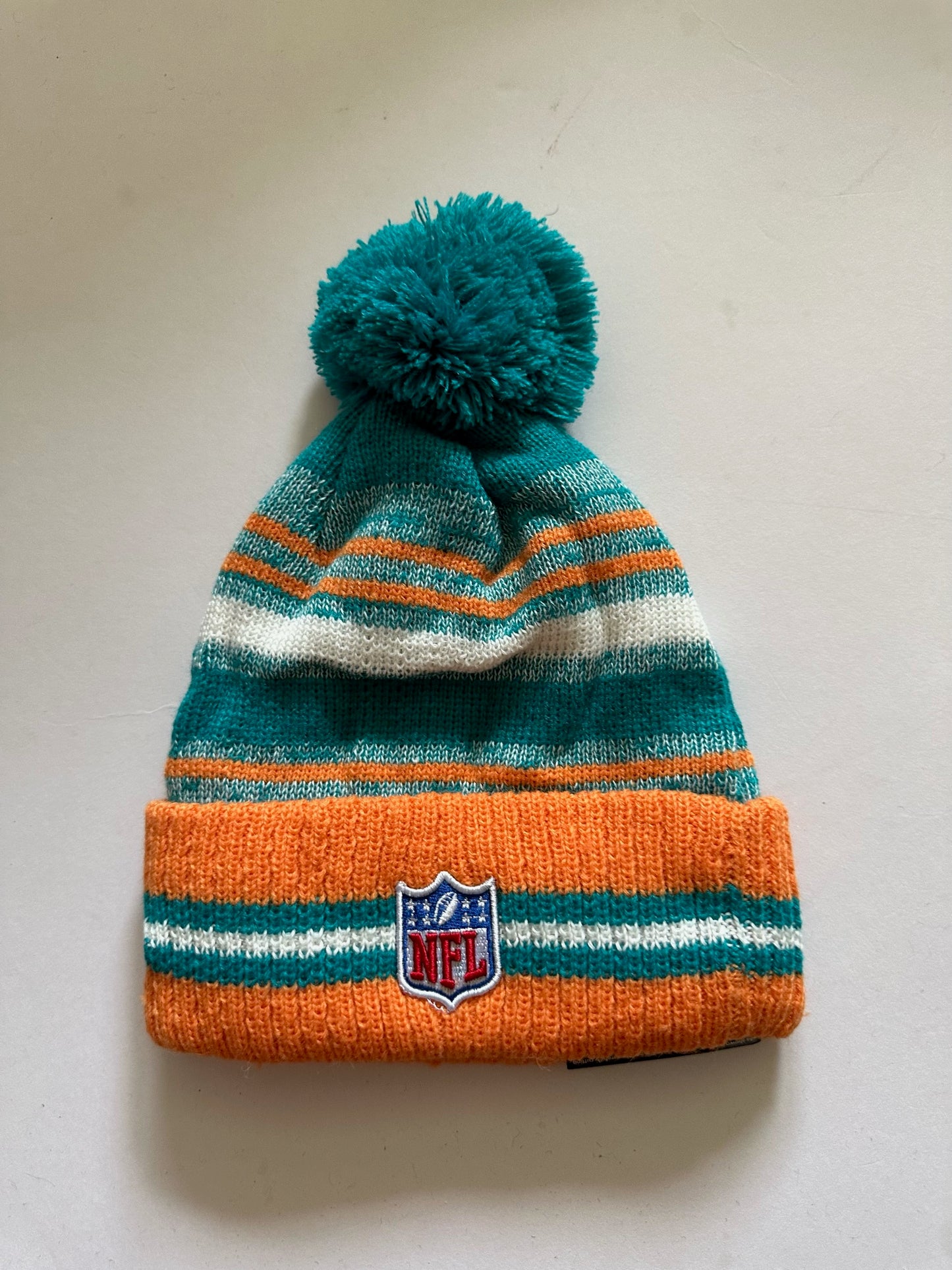 Miami Dolphins NFL Bobble Beanie Multi Colour With Tags on