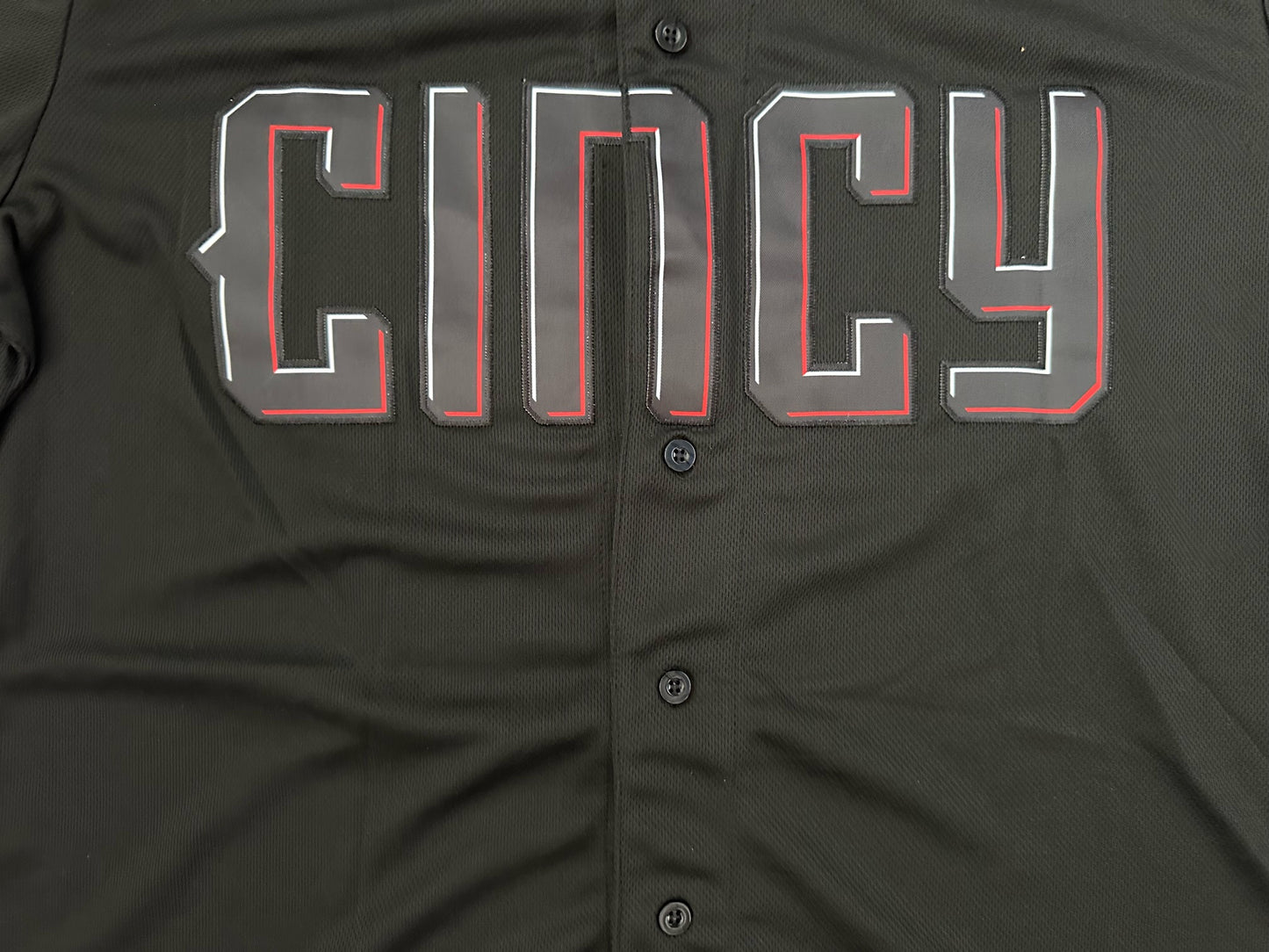 Cincinnati Reds De La Cruz MLB Baseball Shirt Large 44 Black
