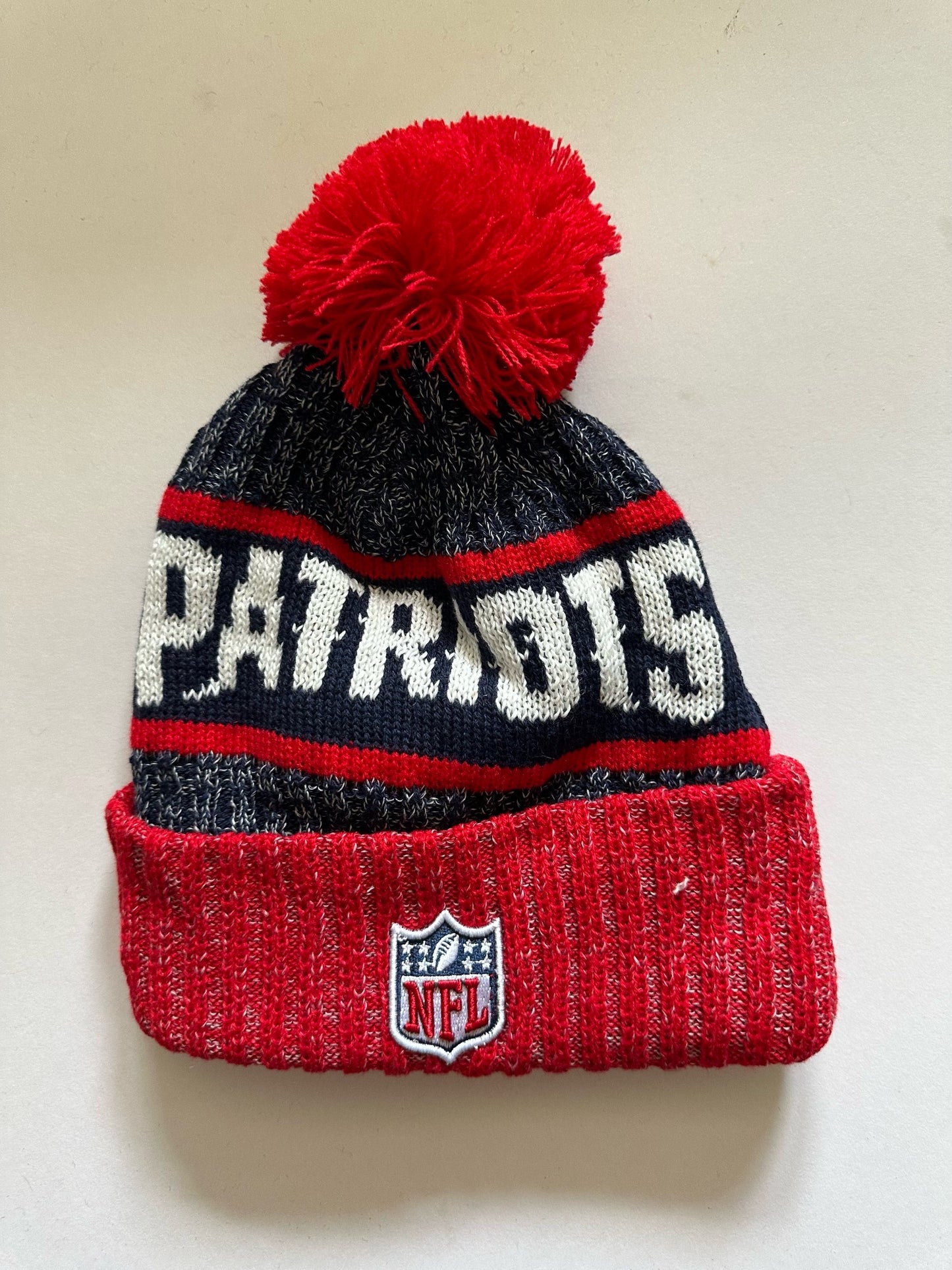 New England Patriots NFL Bobble Beanie Multi Colour With Tags on