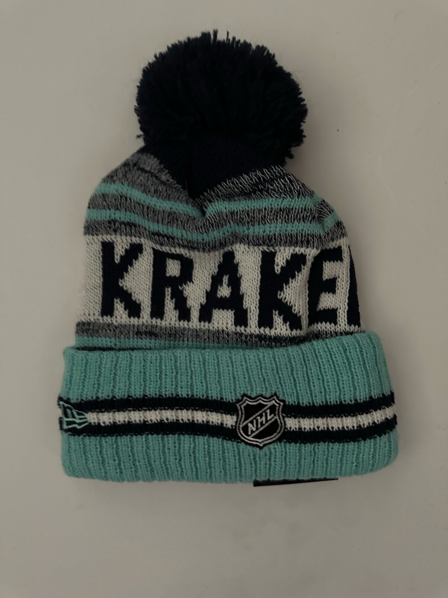 Seattle Kraken NHL Bobble Beanie Multi Colour With Tags on