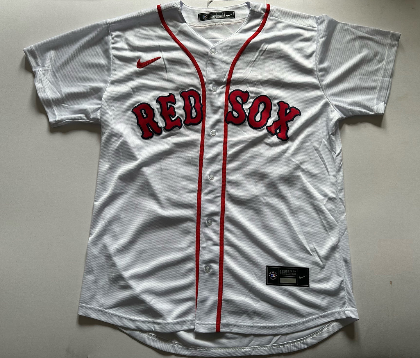 Boston Red Sox MLB Baseball Shirt Large Martinez 45 White