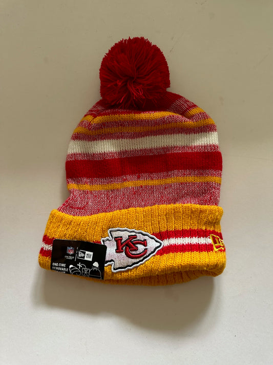 Kansas City Chiefs NFL Bobble Beanie Multi Colour With Tags on
