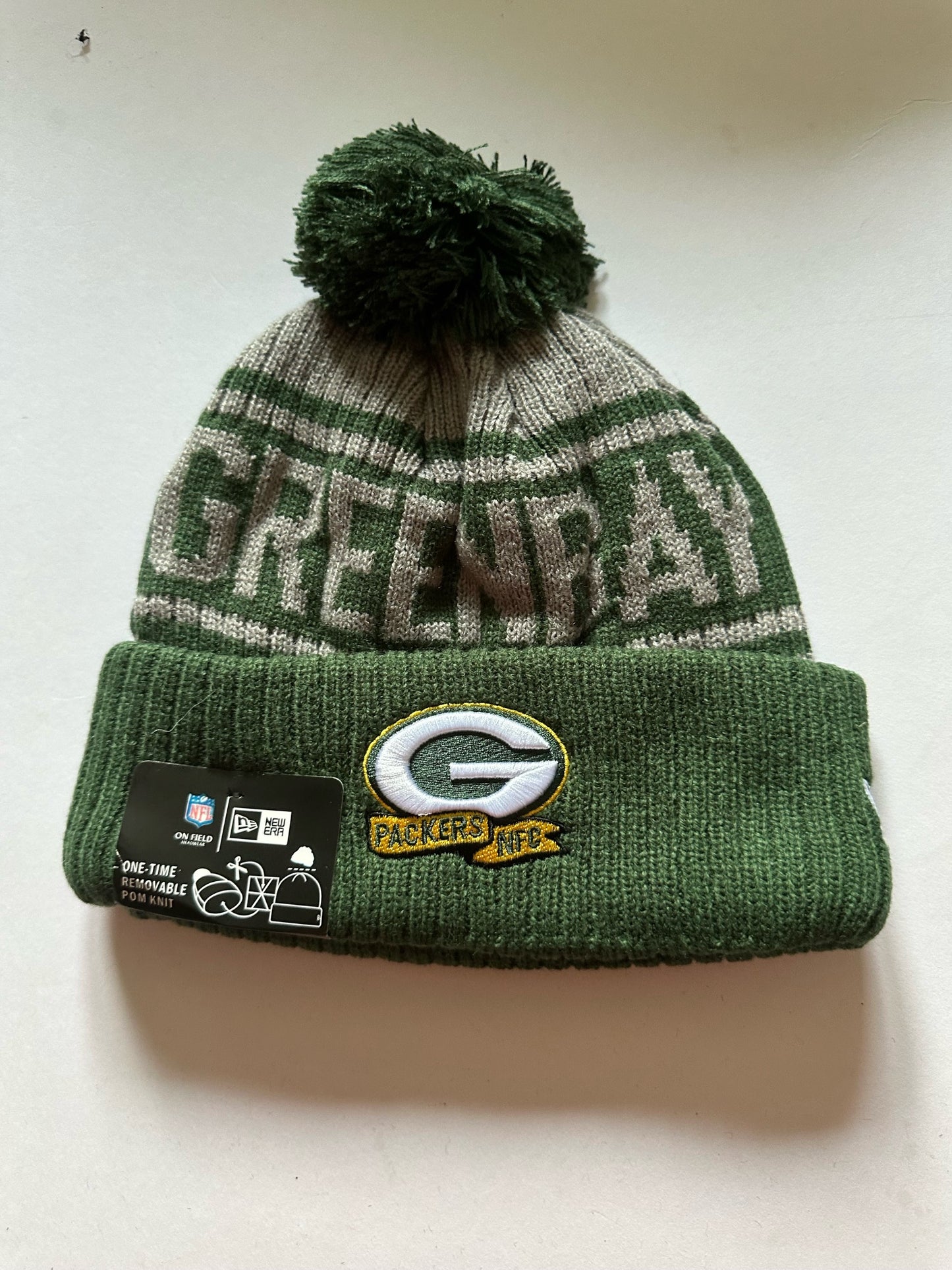 Green Bay Packers NFL Bobble Beanie Multi Colour With Tags on