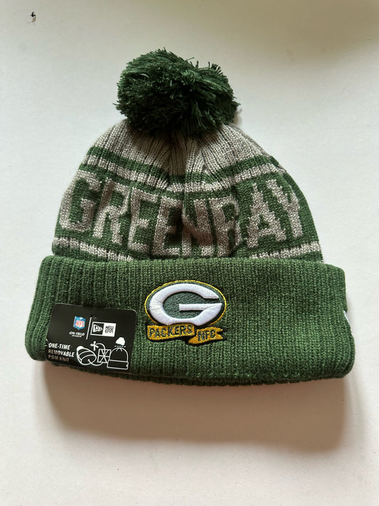 Green Bay Packers NFL Bobble Beanie Multi Colour With Tags on