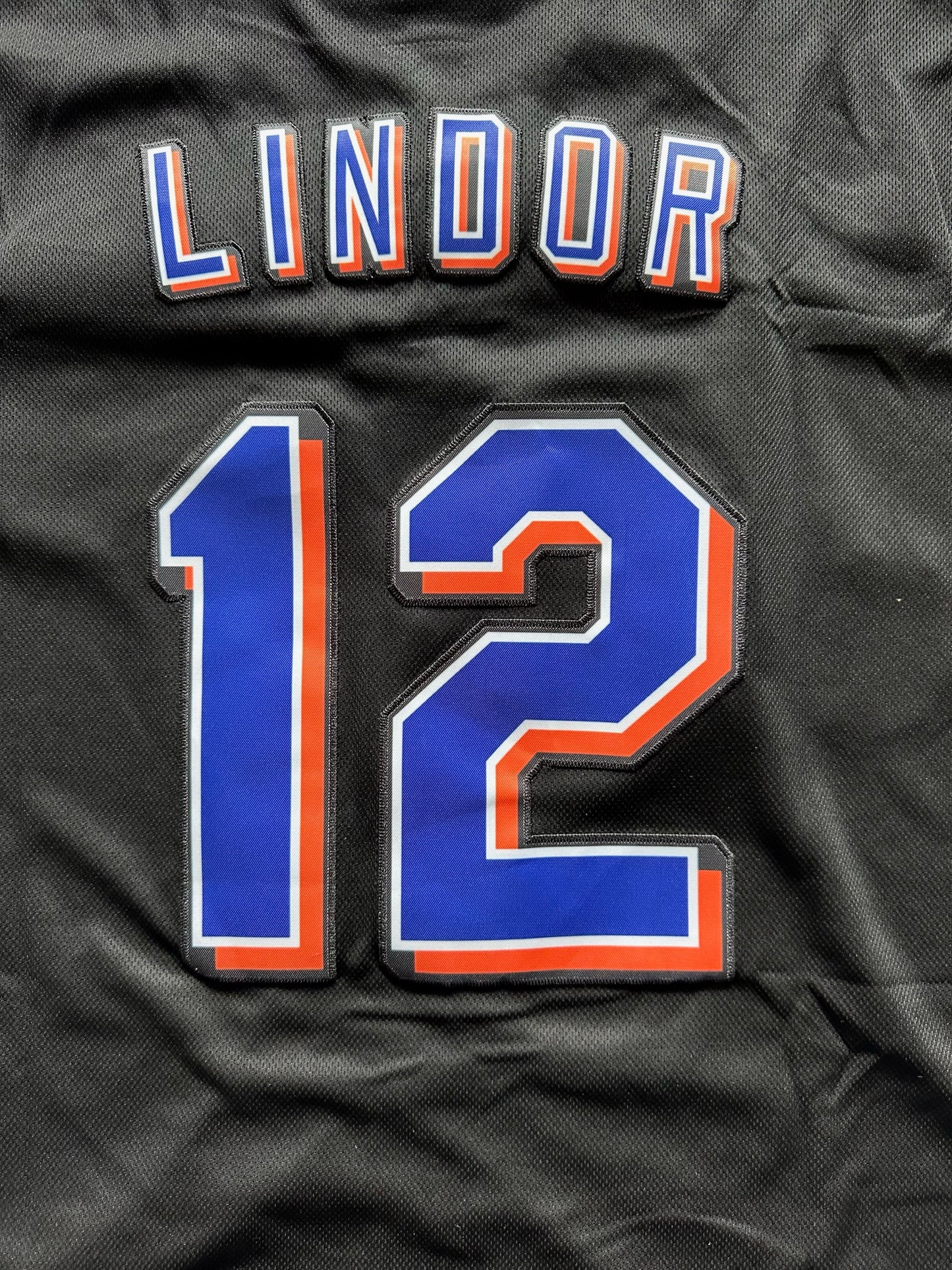 New York Mets MLB Baseball Shirt Large Lindor 12 Black