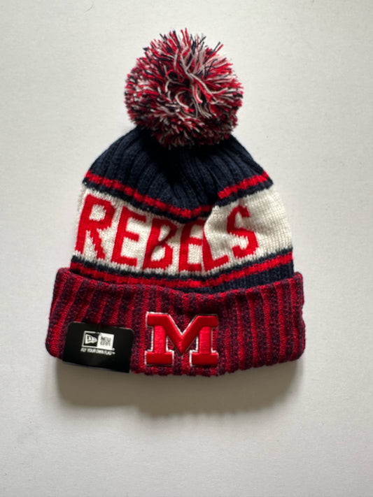 Ole Miss Rebels NCAA Bobble Beanie Multi Colour Tags on
