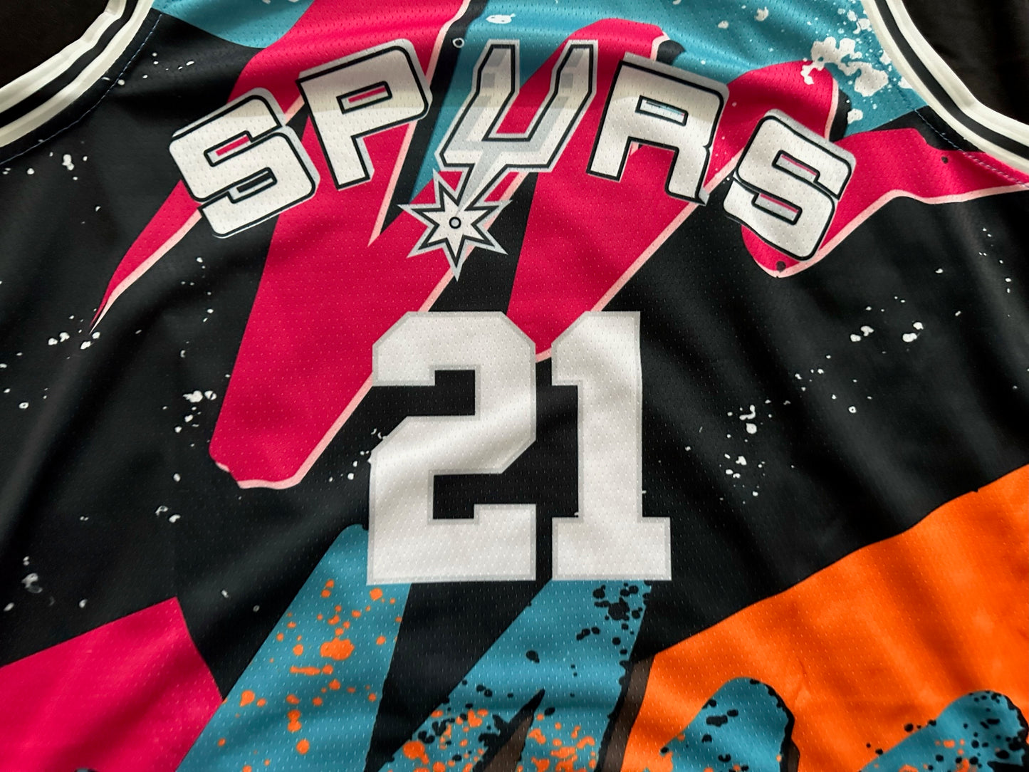 Retro Fan Summer Spurs Duncan Basketball Vest