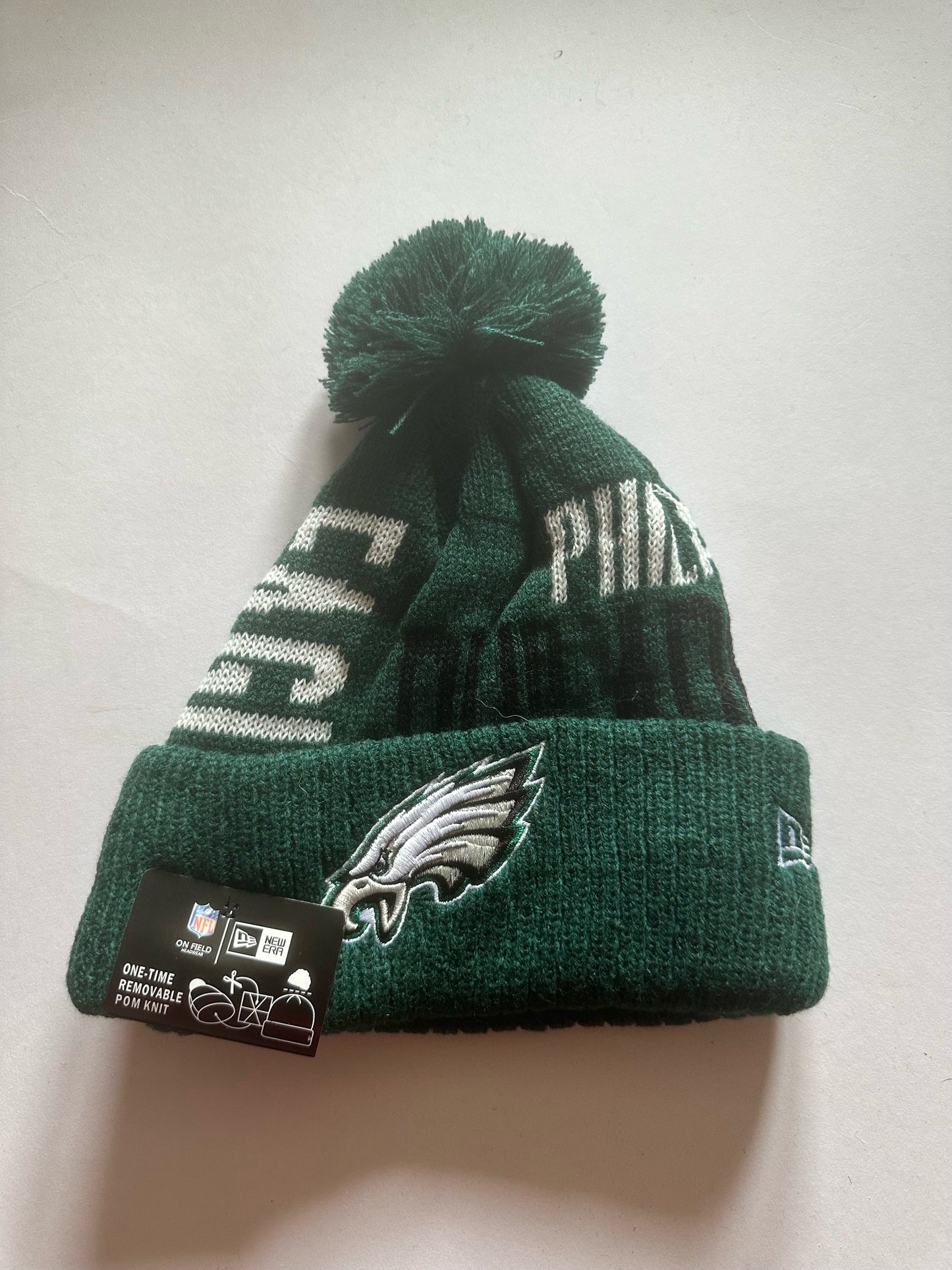 Philadelphia Eagles NFL Bobble Beanie Multi Colour With Tags on