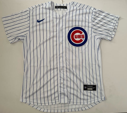 Chicago Cubs MLB Baseball Shirt Large Sosa 21 White Pinstripes