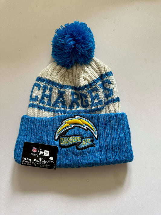 Los Angeles Chargers NFL Bobble Beanie Multi Colour With Tags on