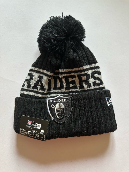 Las Vegas Raiders NFL Bobble Beanie Multi Colour With Tags on