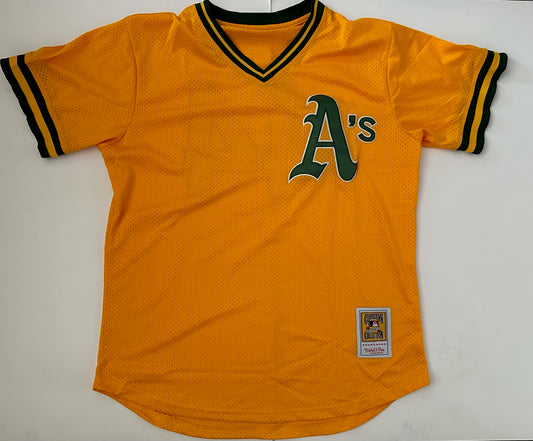 Oakland A's Athletics MLB Baseball Shirt Large Jackson 44 Yellow