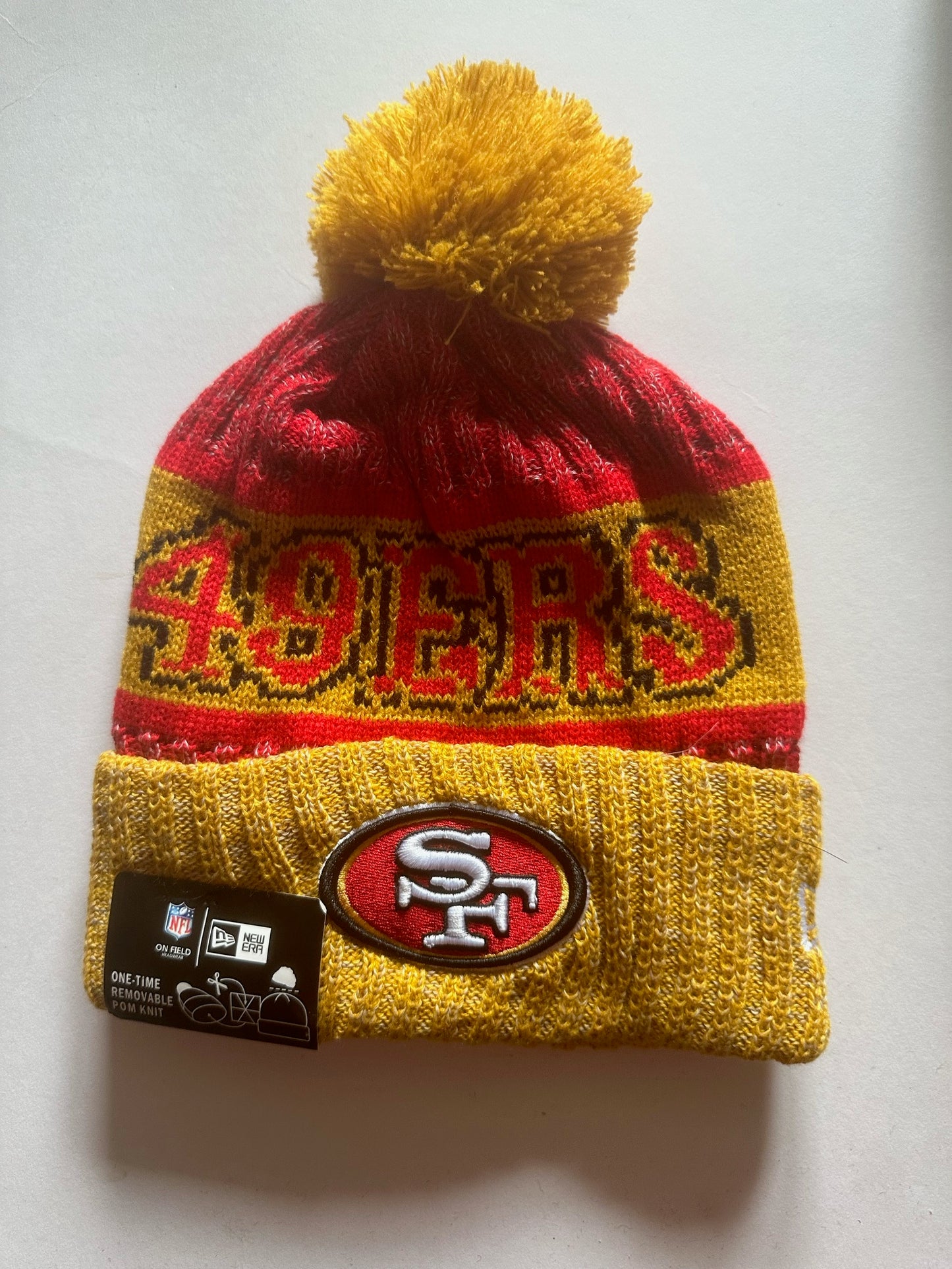 San Francisco 49ers NFL Bobble Beanie Multi Colour With Tags on