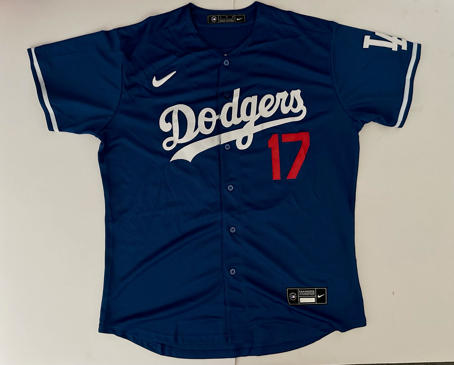 Los Angeles LA Dodgers MLB Baseball Shirt Large Ohtani 17 Blue
