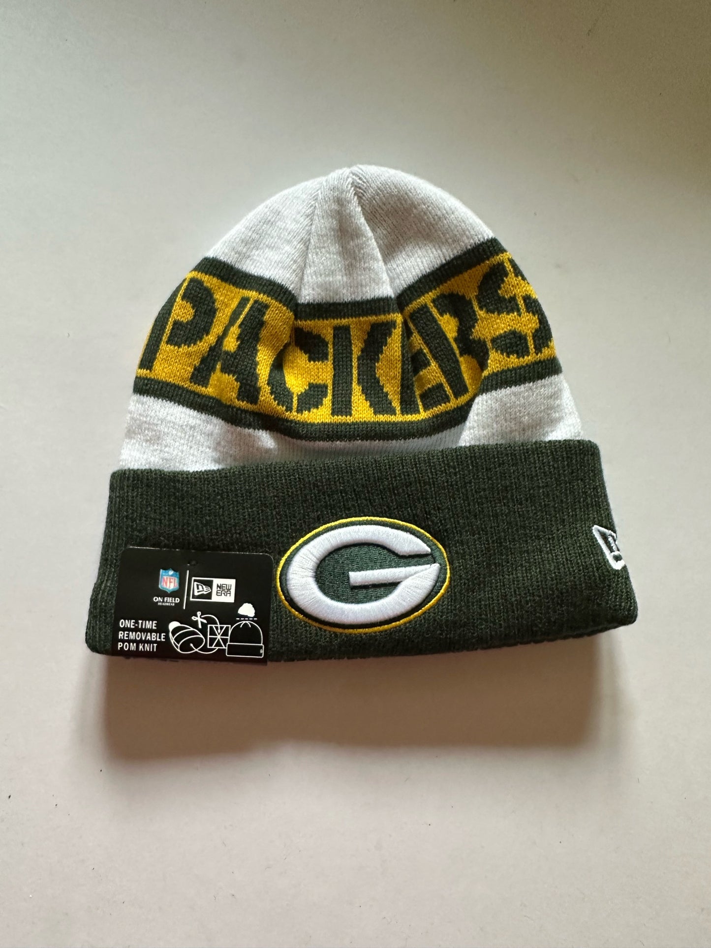 Green Bay Packers NFL Bobble Beanie Multi Colour With Tags on