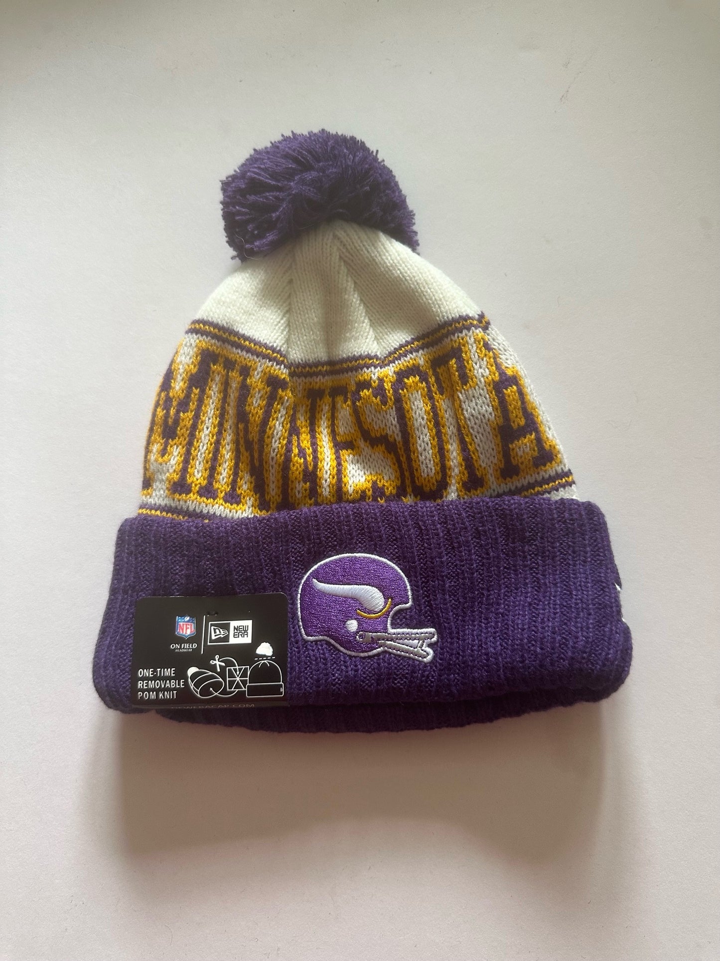 Minnesota Vikings NFL Bobble Beanie Multi Colour With Tags on