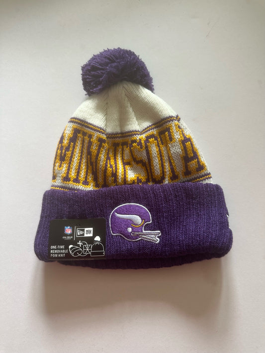 Minnesota Vikings NFL Bobble Beanie Multi Colour With Tags on