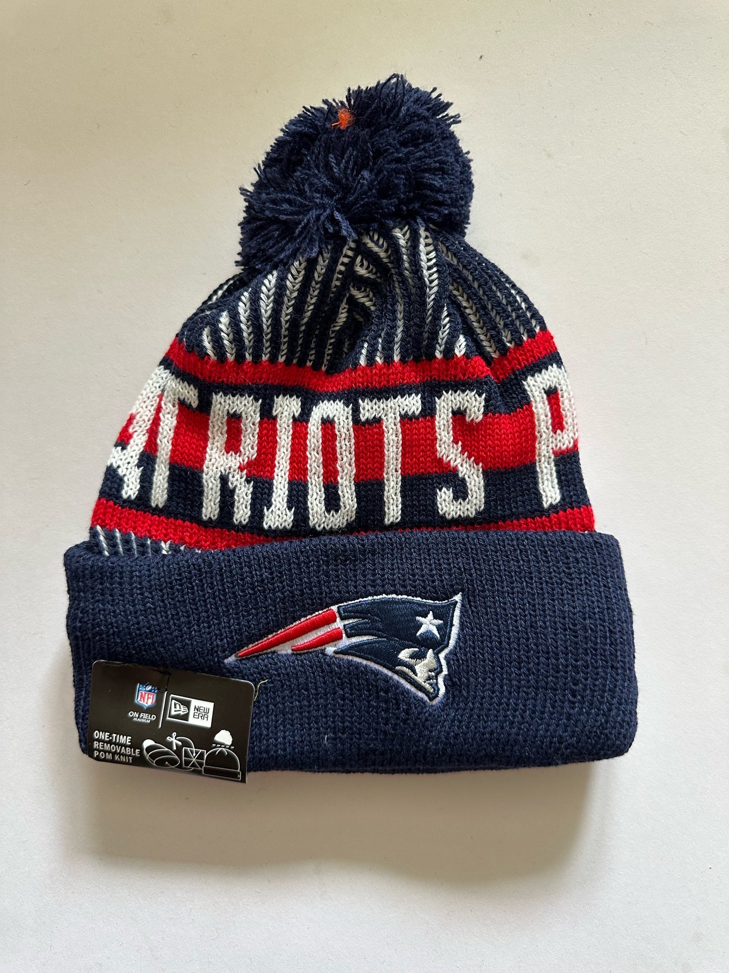 New England Patriots NFL Bobble Beanie Multi Colour With Tags on