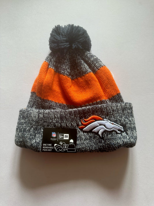 Denver Broncos NFL Bobble Beanie Multi Colour With Tags on