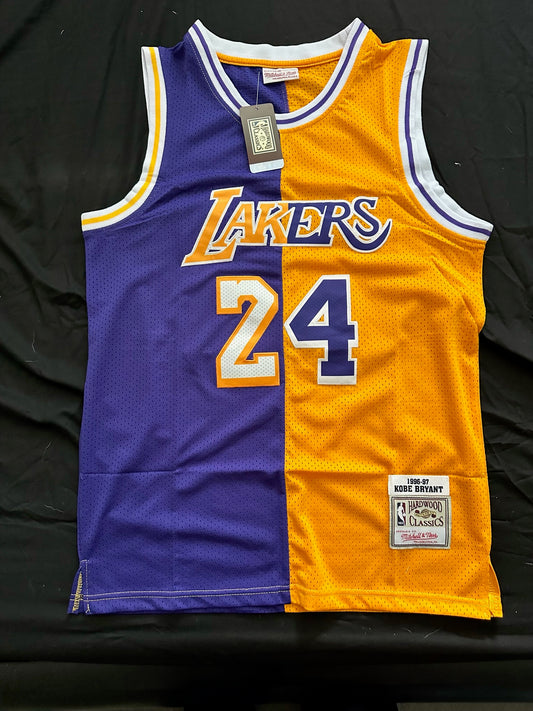 Retro 1/2& 1/2 Los Angeles Lakers Basketball Vest Large Purple & Yellow