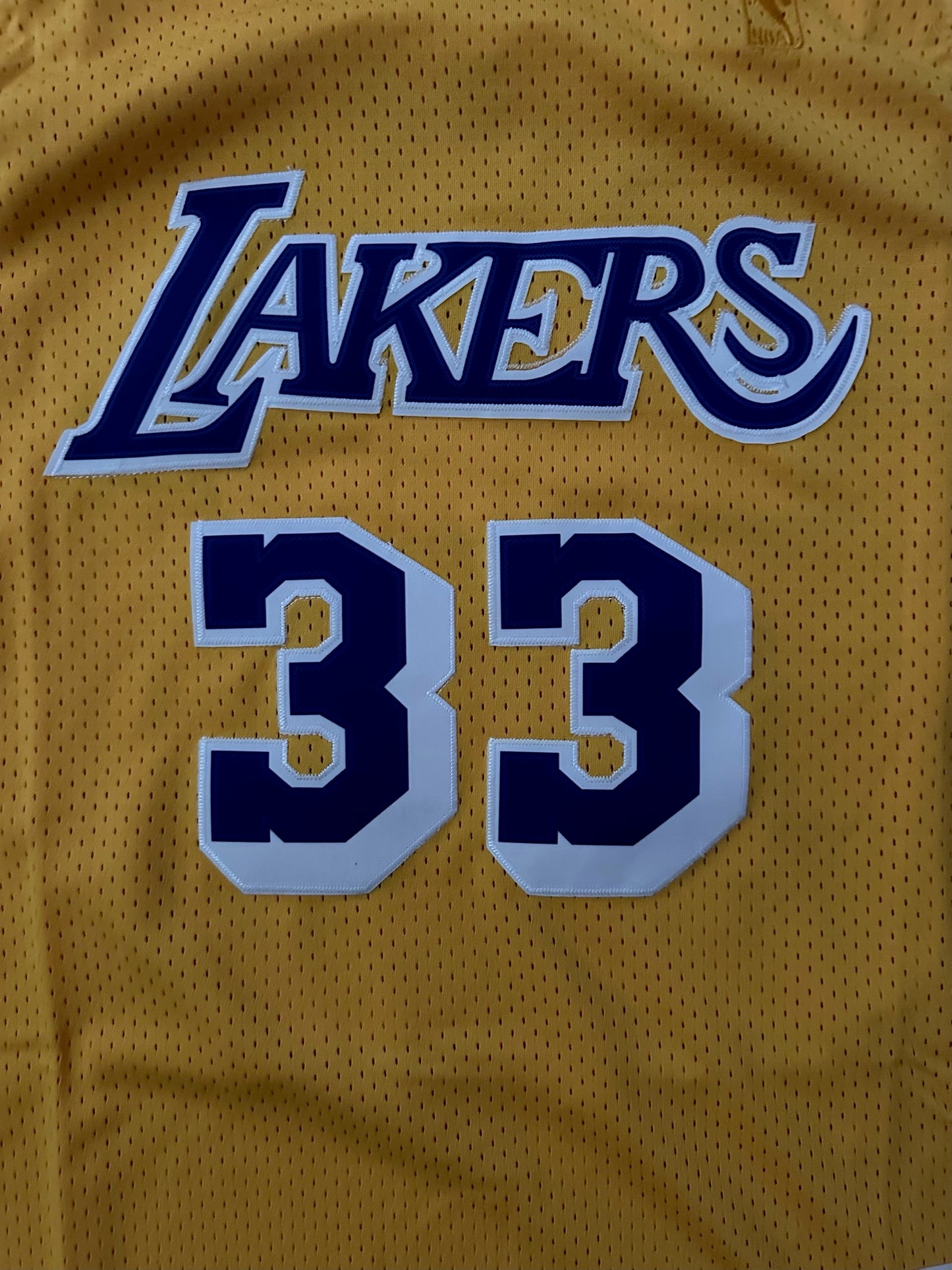 Los Angeles LA Lakers NBA Hardwood Classics Basketball Vest Large 33 Adbul-Jabbar Yellow