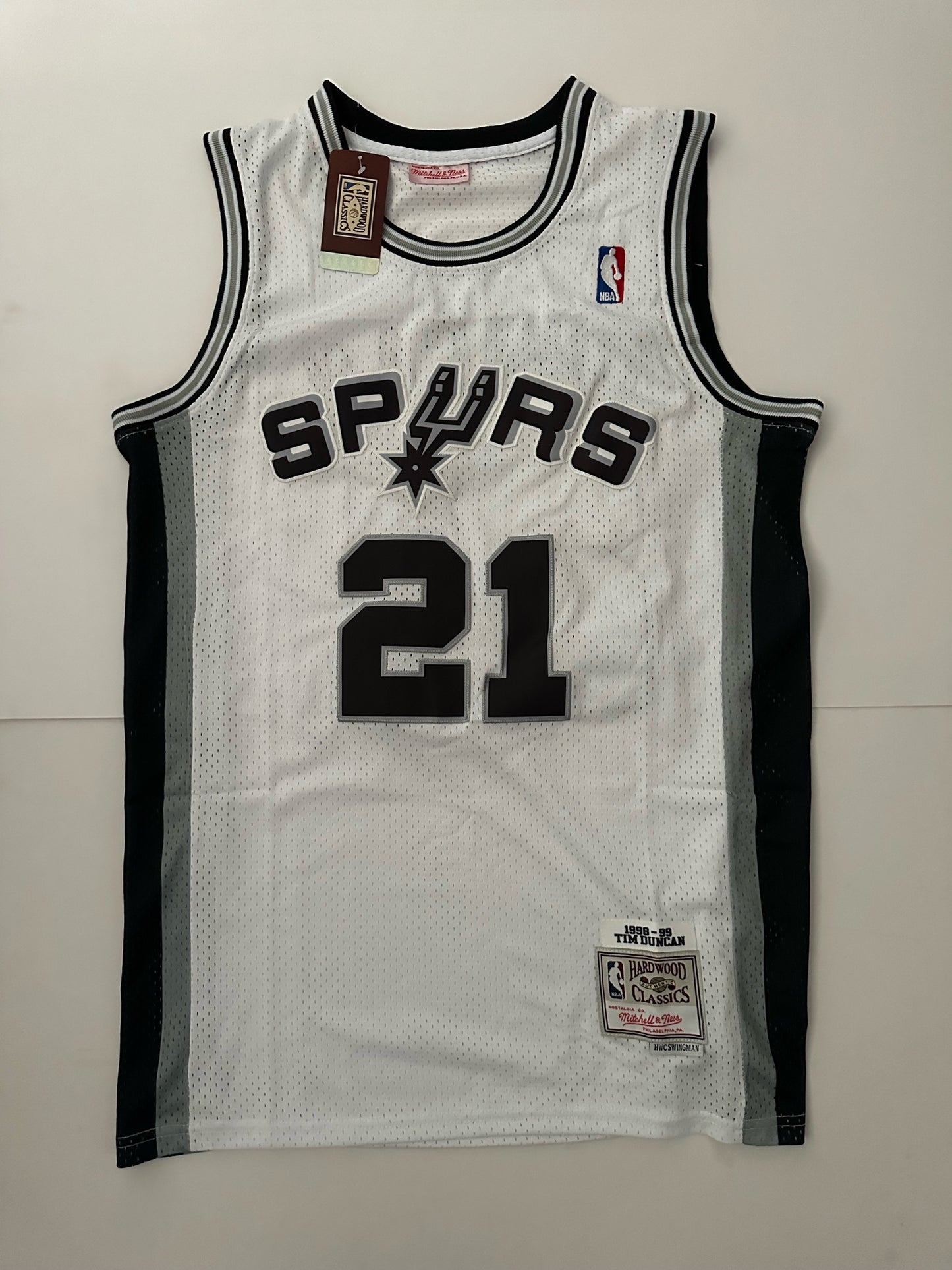 San Antonio Spurs NBA Hardwood Classics Basketball Vest Large Duncan 21 White