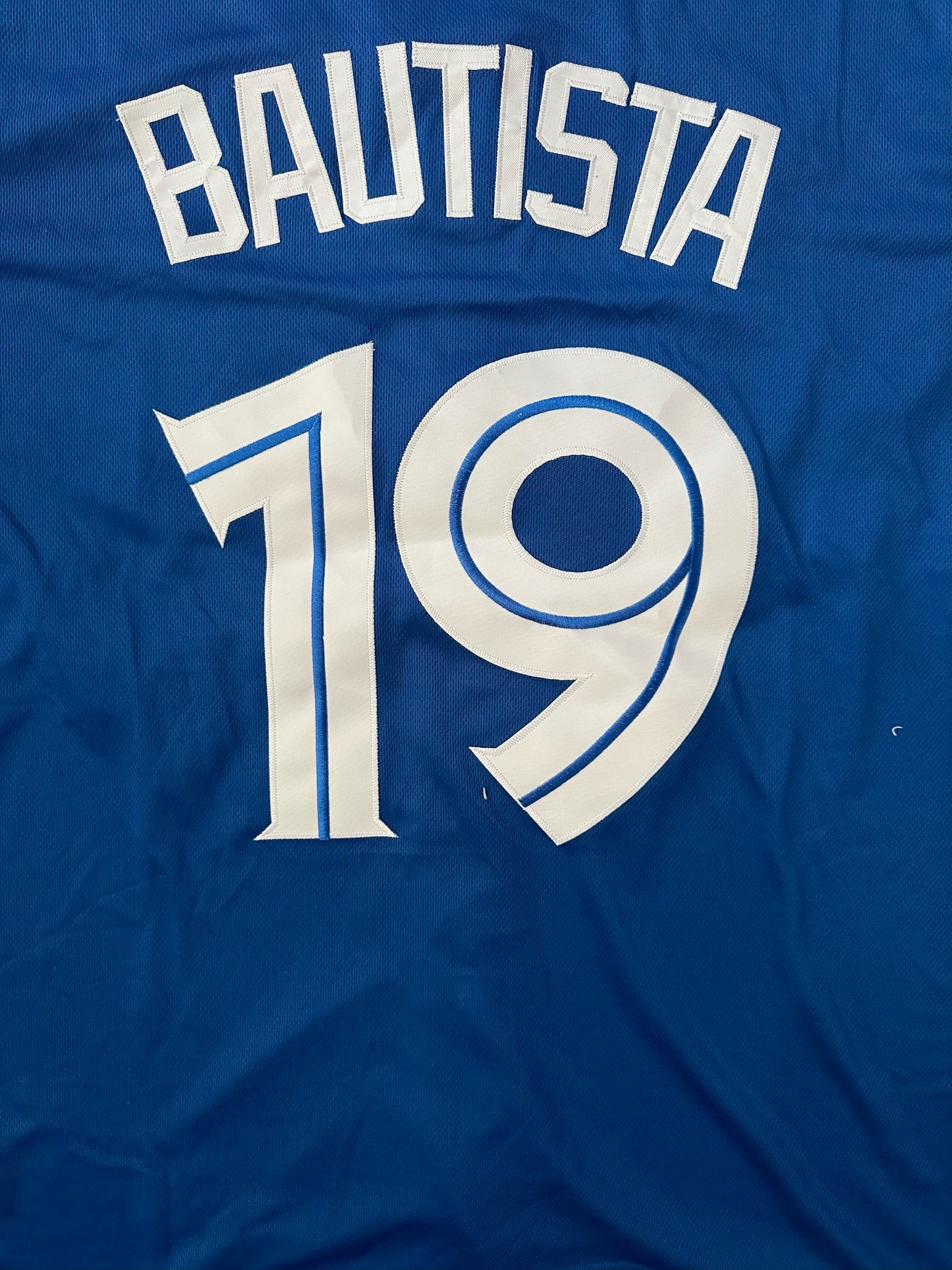 Toronto Blue Jays MLB Baseball Shirt Large Bautista 19 Blue