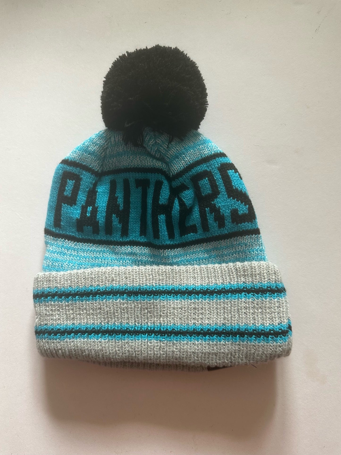 Carolina Panthers NFL Bobble Beanie Multi Colour With Tags on