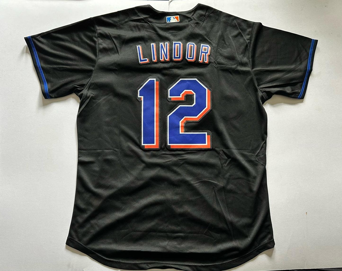 New York Mets MLB Baseball Shirt Large Lindor 12 Black