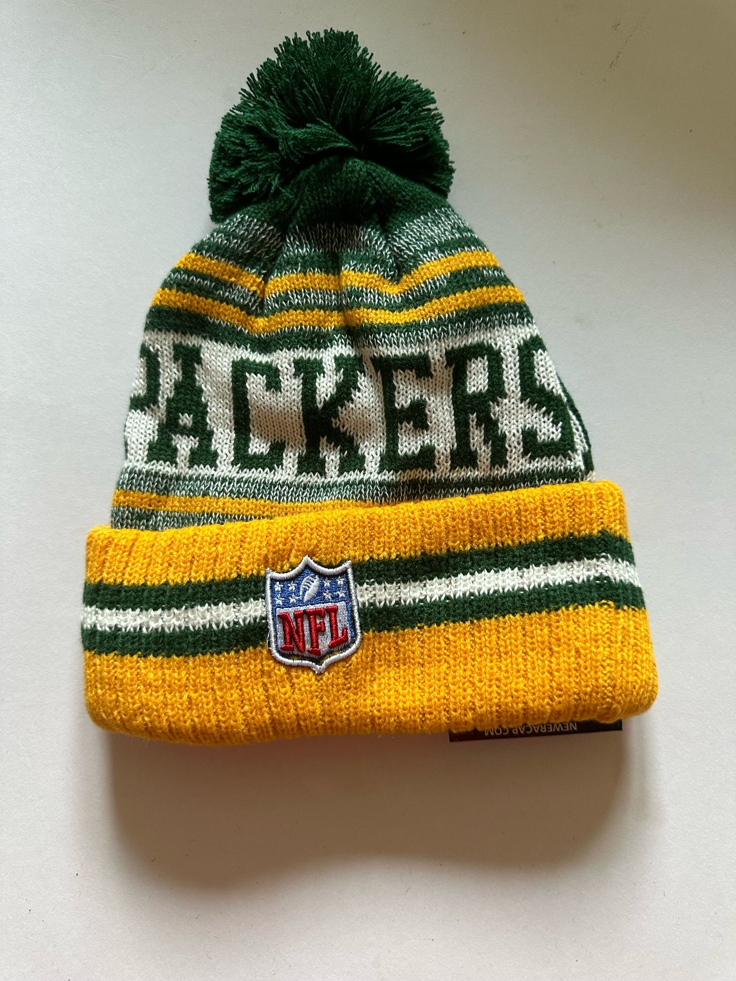 Green Bay Packers NFL Bobble Beanie Multi Colour With Tags on