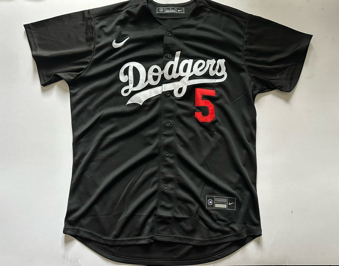 Los Angeles LA Dodgers MLB Baseball Shirt Large Freeman 5 Black Large
