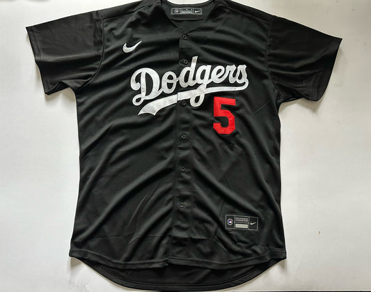 Los Angeles LA Dodgers MLB Baseball Shirt Large Freeman 5 Black Large
