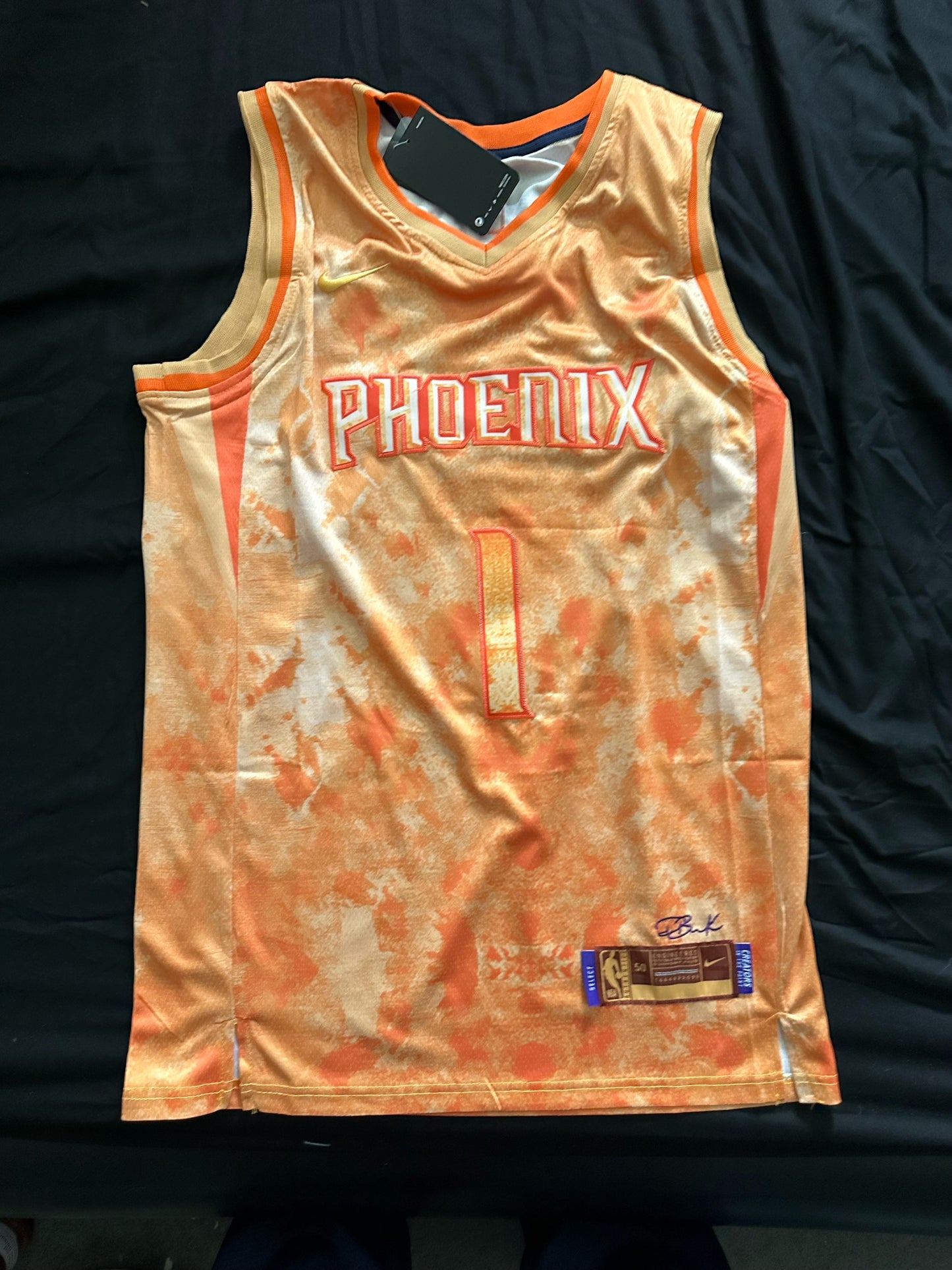 Retro Cloudy Phoenix Suns Booker Basketball Vest Large Orange