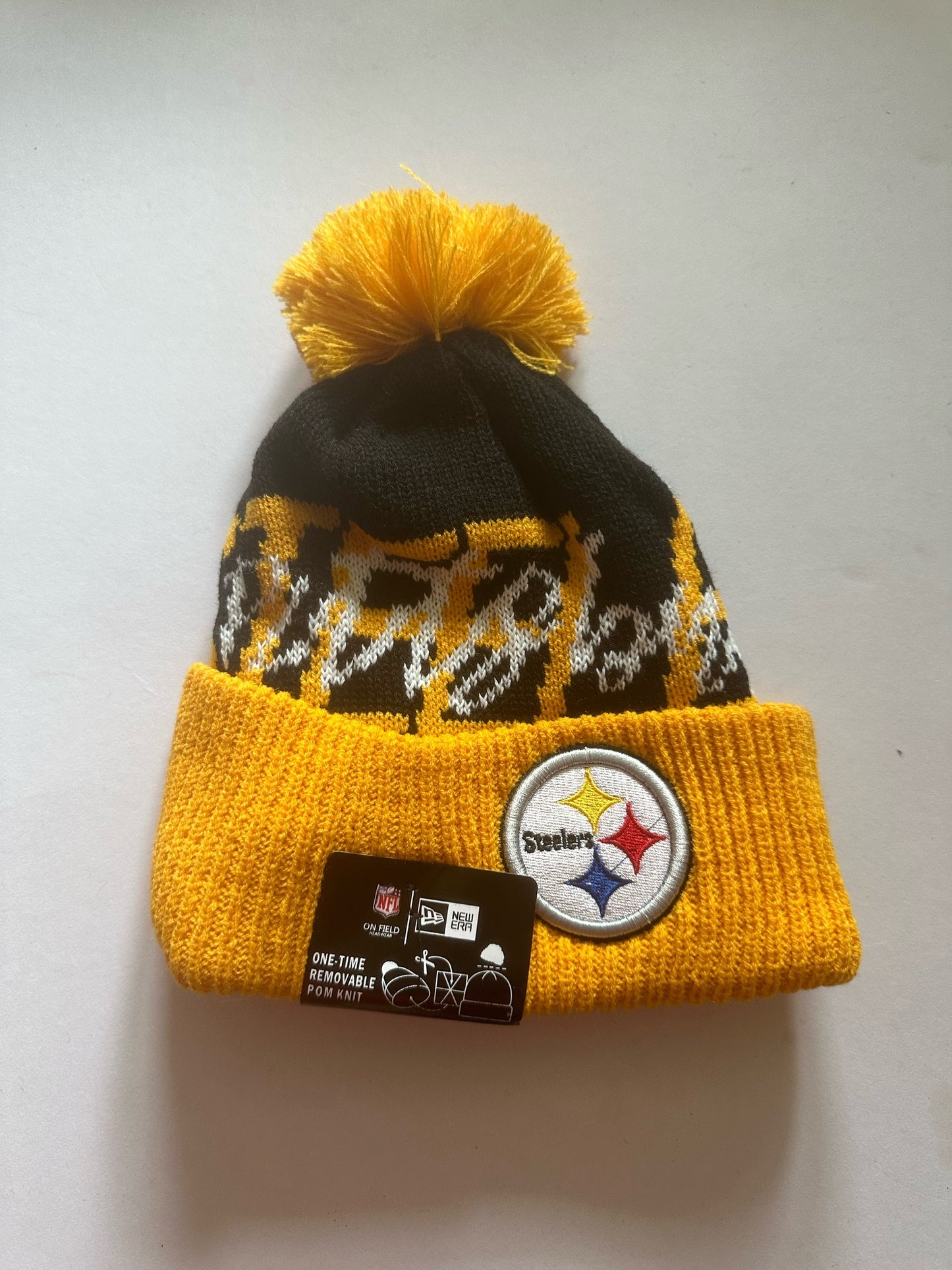 Pittsburgh Steelers NFL Bobble Beanie Multi Colour With Tags on