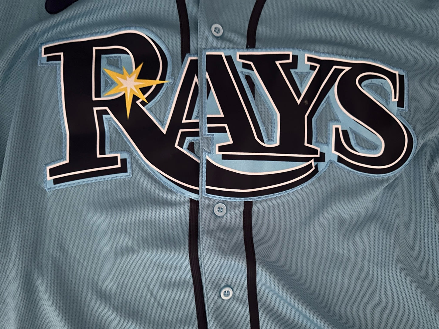 Tampa Bay Rays MLB Baseball Shirt Large Kiermaier 39 Blue