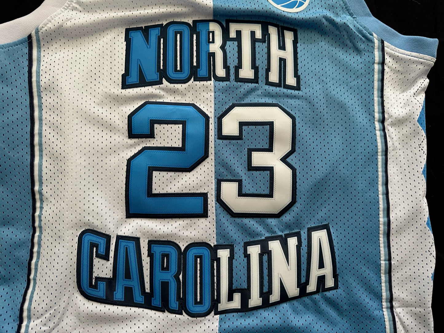 Retro 1/2& 1/2 North Carolina Tar Heels Jordan Basketball Vest Large Blue & White